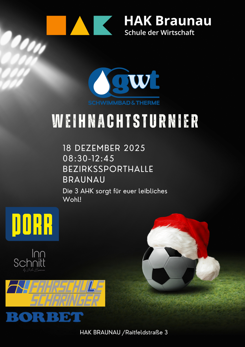 Weihnachtsturnier am 18. Dezember in der Bezirkssporthalle